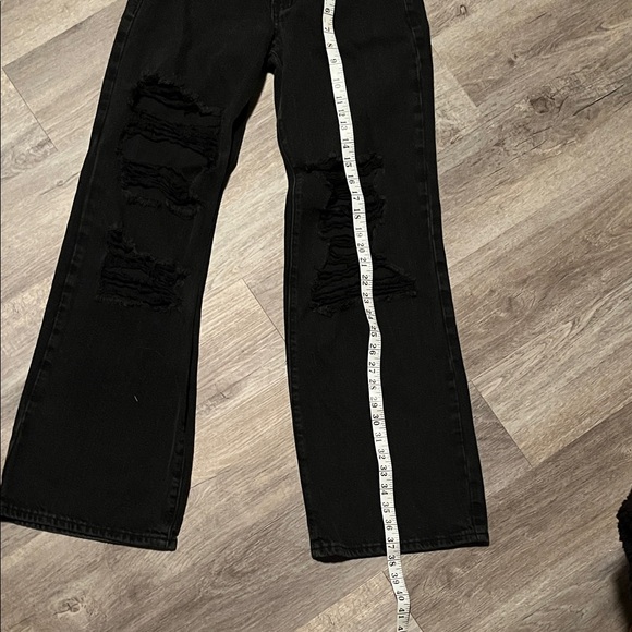 S.O.NG. Black Distressed Wide Leg Jeans - Picture 4 of 6